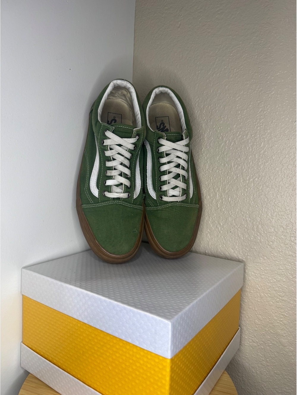Vans Old Skool Green Gum Sole Men’s Size 10 Canvas Skate Shoes Used No Box - Picture 5 of 8